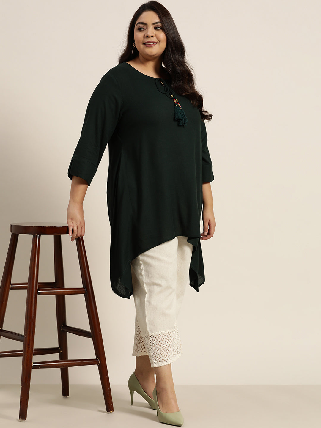 Juniper Women Natural Cotton Flex Solid Wide Leg Palazzo | Grocsy