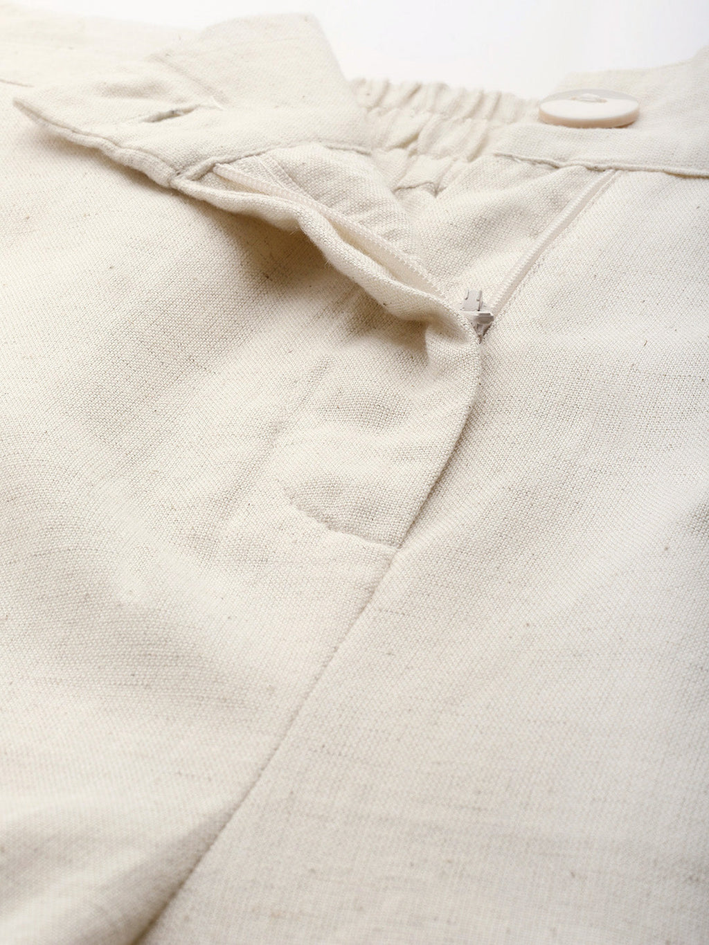 Juniper Women Natural Cotton Flex Solid Wide Leg Palazzo | Grocsy