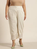Juniper Women Natural Cotton Flex Solid Wide Leg Palazzo | Grocsy