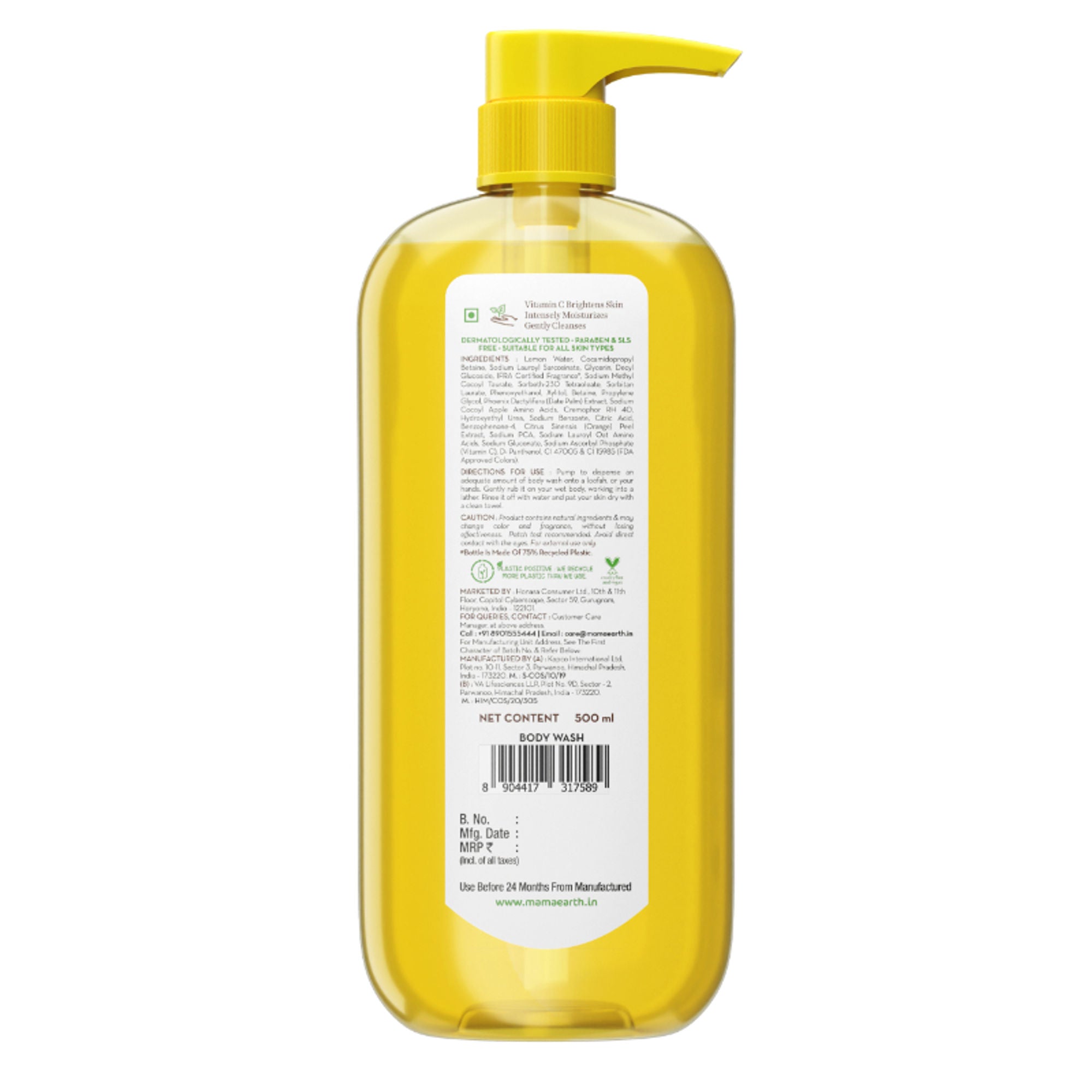 Mamaearth Vitamin C Moisturizing Body Wash | Grocsy