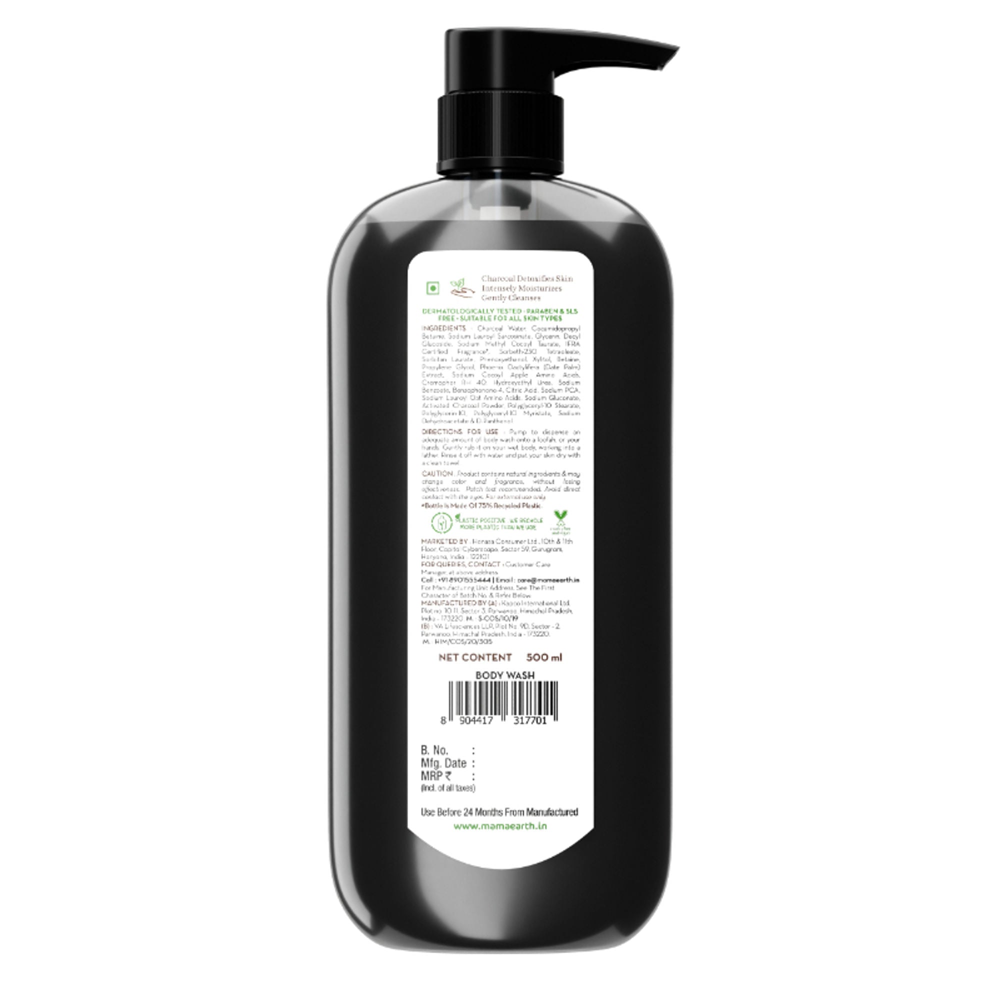 Mamaearth Charcoal Moisturizing Body Wash | Grocsy