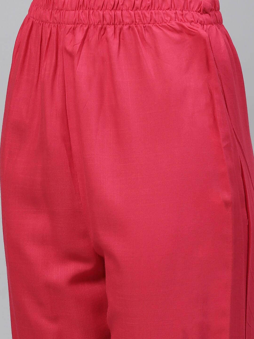 HERE&NOW Women Red Embroidered Kurta with Trousers & With Dupatta | Grocsy