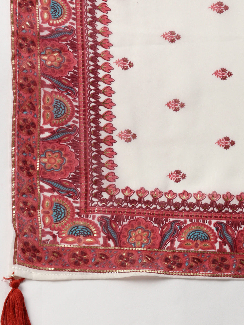 Juniper Womens Maroon Embroidered And Printed Kurta Sharara Dupatta Set | Grocsy