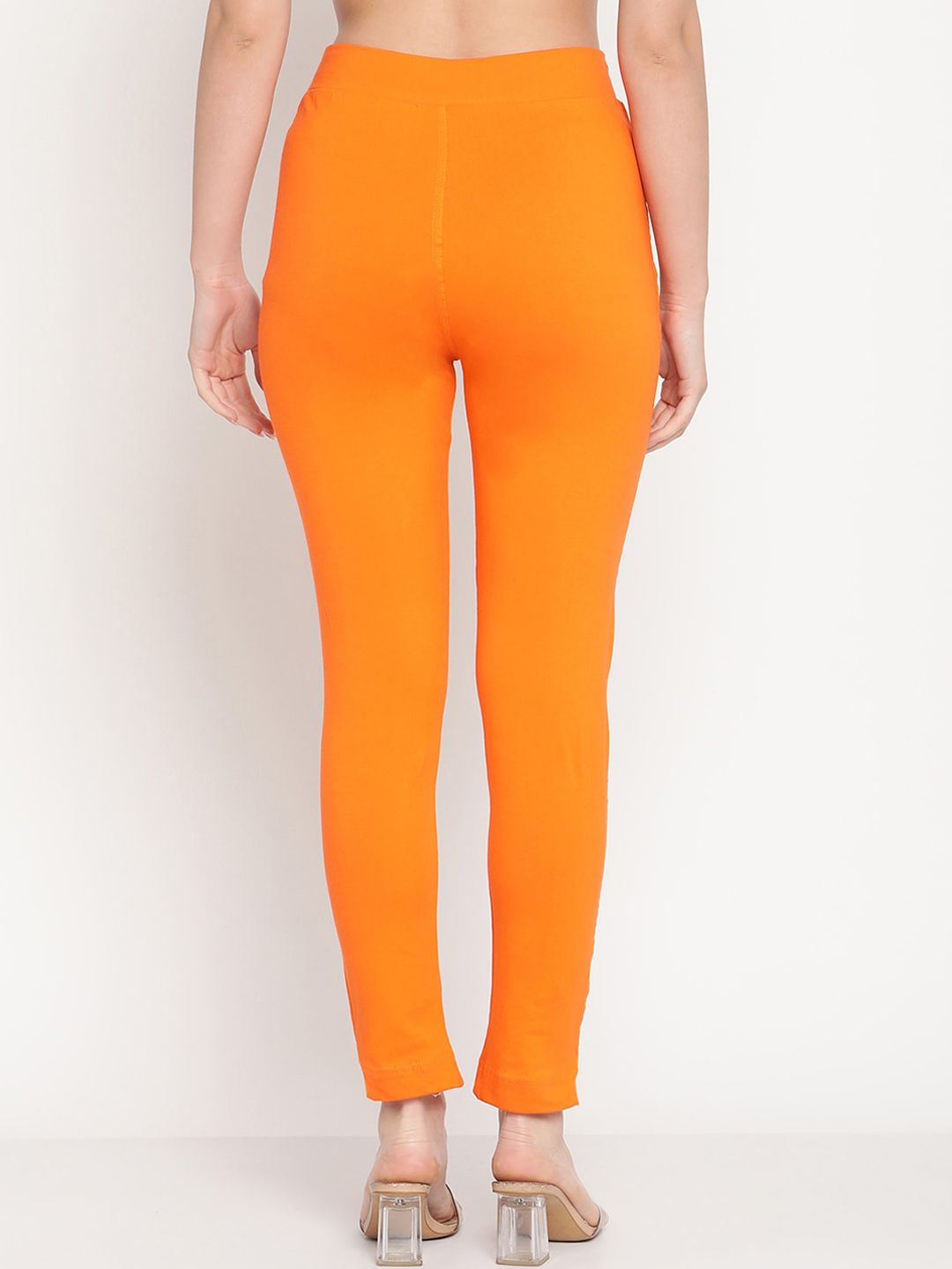 TAG 7 Set Of 2 Red & Orange Solid Leggings | Grocsy