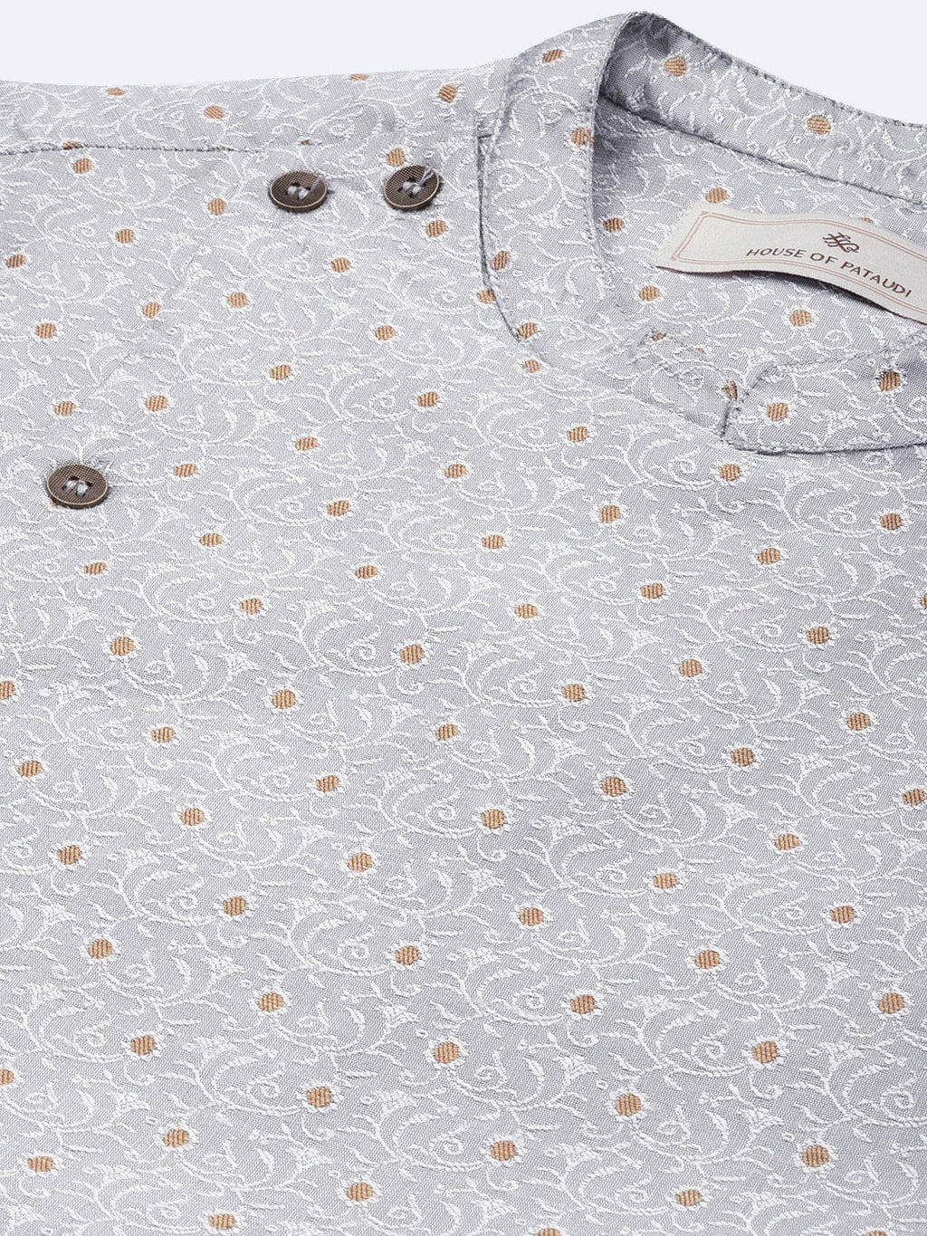 House of Pataudi Ethnic Motifs Embroidered Thread Work Angrakha Rozana Kurta | Grocsy