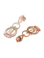 Saraf RS Jewellery Rose Gold-Polished & Sea Green American Diamond Studded Jewellery Set | Grocsy