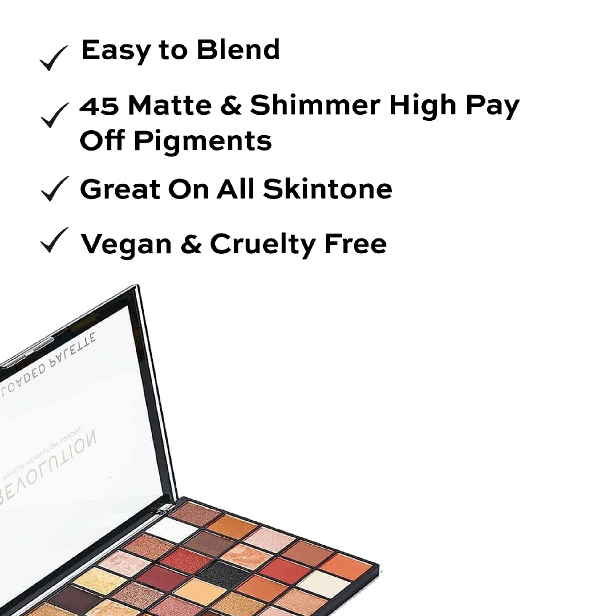 Makeup Revolution Maxi Reloaded Eyeshadow Palette - 45 Shades-Shimmer & Easy Blendable - Large It Up | Grocsy
