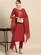 All About You Ethnic Motifs Print Kurta with Trousers & With Dupatta | Grocsy