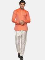 Sethukrishna Mens Orange Kurta with Pyjamas | Grocsy