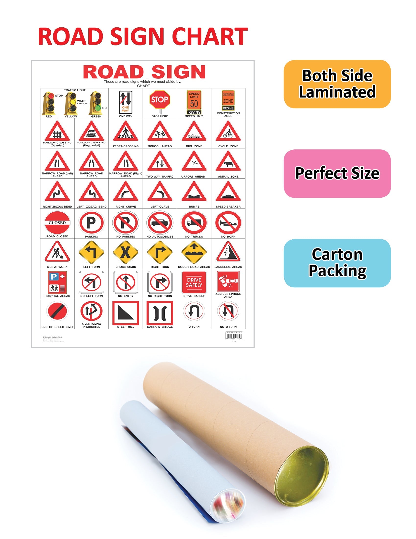 Dreamland Publications Educational Chart for Kids - Road Sign | Grocsy