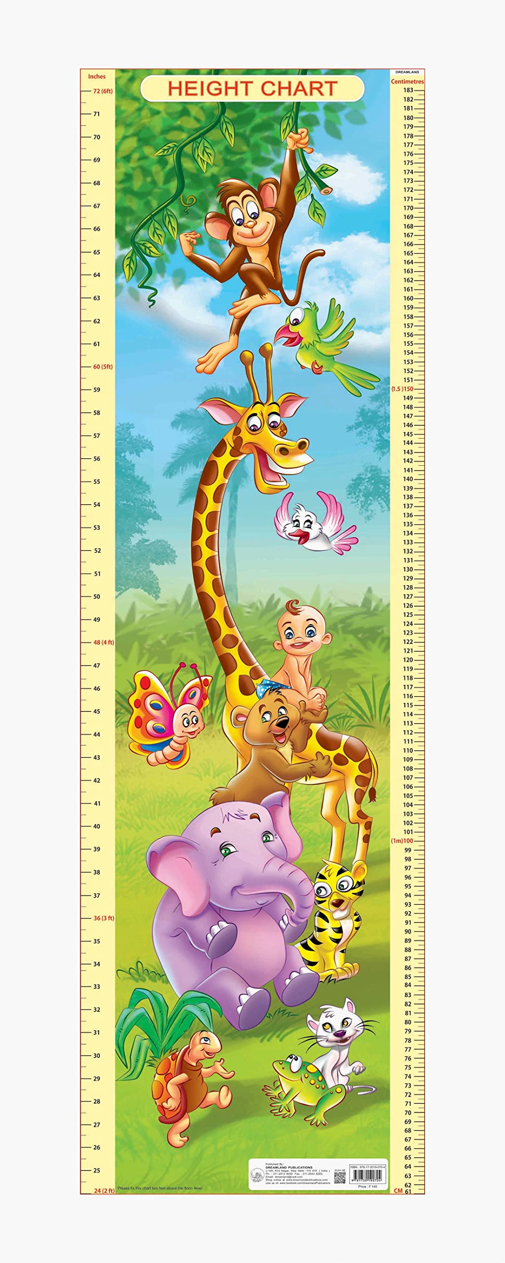 Dreamland Publications Educational Chart for Kids - Height Chart - 1 | Grocsy