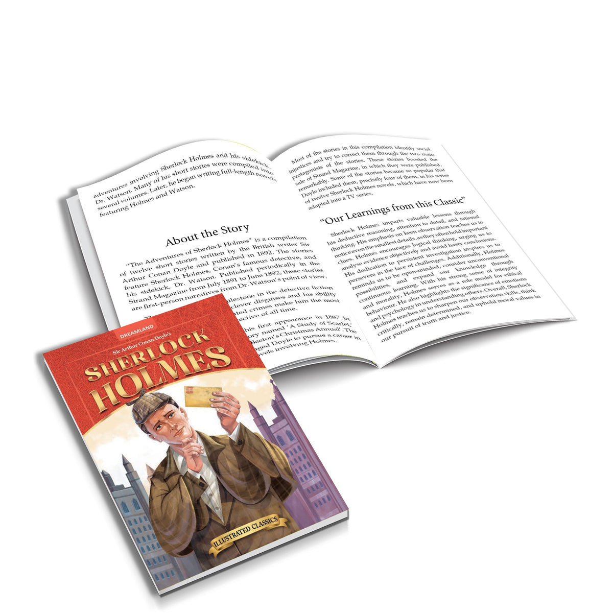 Dreamland Publications Sherlock Holmes- Illustrated Abridged Classics for Children with Practice Questions : Children Classic Fiction Book | Grocsy