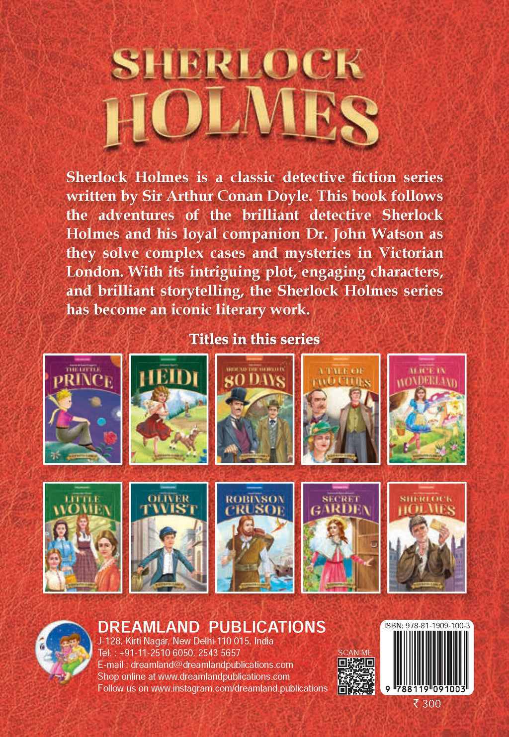 Dreamland Publications Sherlock Holmes- Illustrated Abridged Classics for Children with Practice Questions : Children Classic Fiction Book | Grocsy