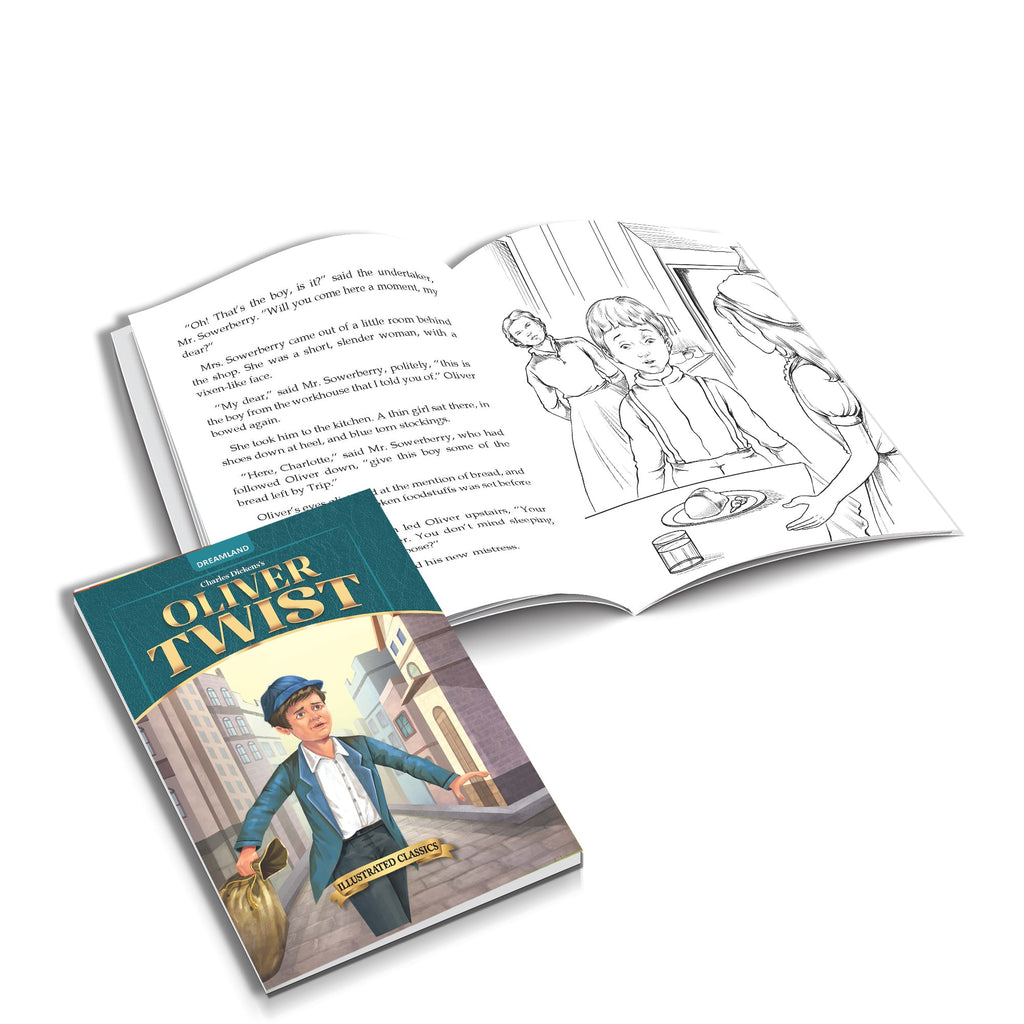 Dreamland Publications Oliver Twist- Illustrated Abridged Classics for Children with Practice Questions : Children Classic Fiction Book | Grocsy
