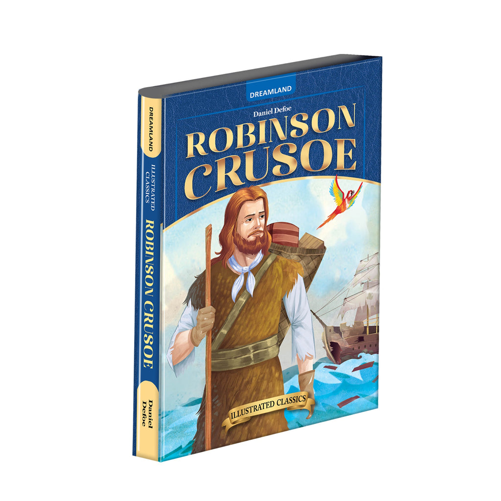 Dreamland Publications Robinson Crusoe- Illustrated Abridged Classics for Children with Practice Questions : Children Classic Fiction Book | Grocsy