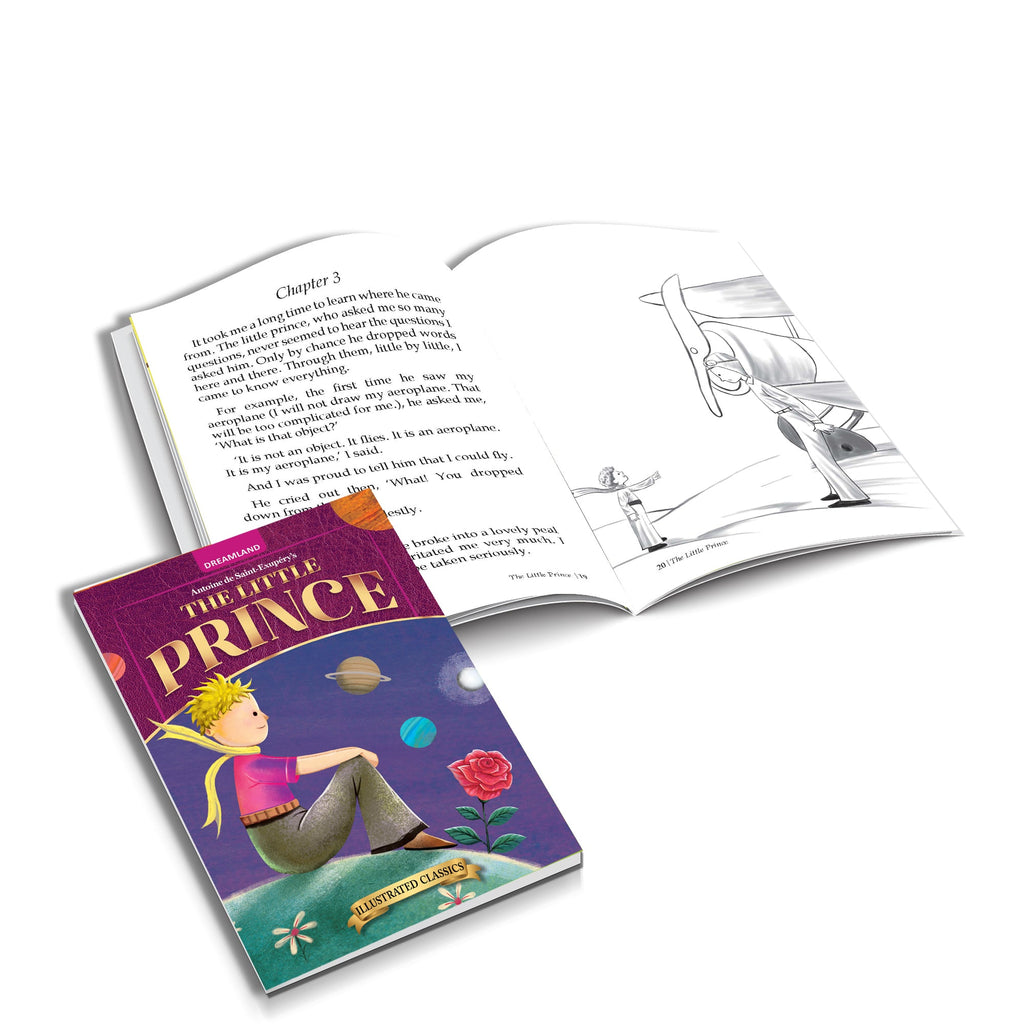 Dreamland Publications The Little Prince- Illustrated Abridged Classics for Children with Practice Questions : Children Classic Fiction Book | Grocsy