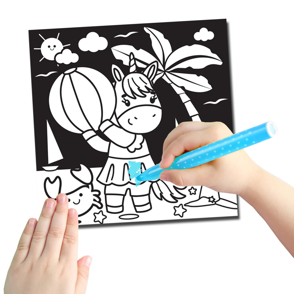 Dreamland Publications Unicorn - Velvet Art Set With 10 Free Sketch Pens | Grocsy