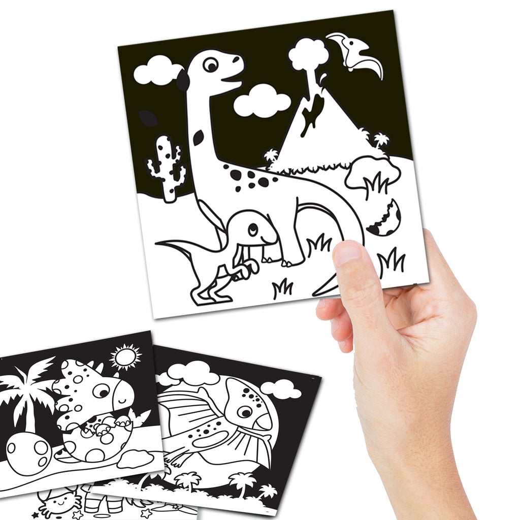 Dreamland Publications Dinosaurs - Velvet Art Set With 10 Free Sketch Pens | Grocsy
