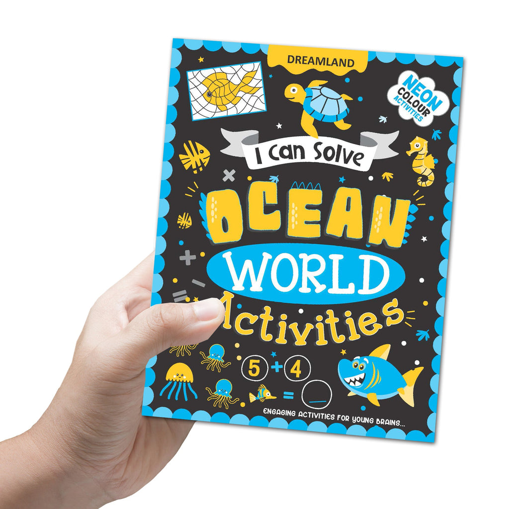 Dreamland Publications Ocean World Activities - I Can Solve Activity Book for Kids Age 4- 8 Years | With Colouring Pages, Mazes, Dot-to-Dots | Grocsy