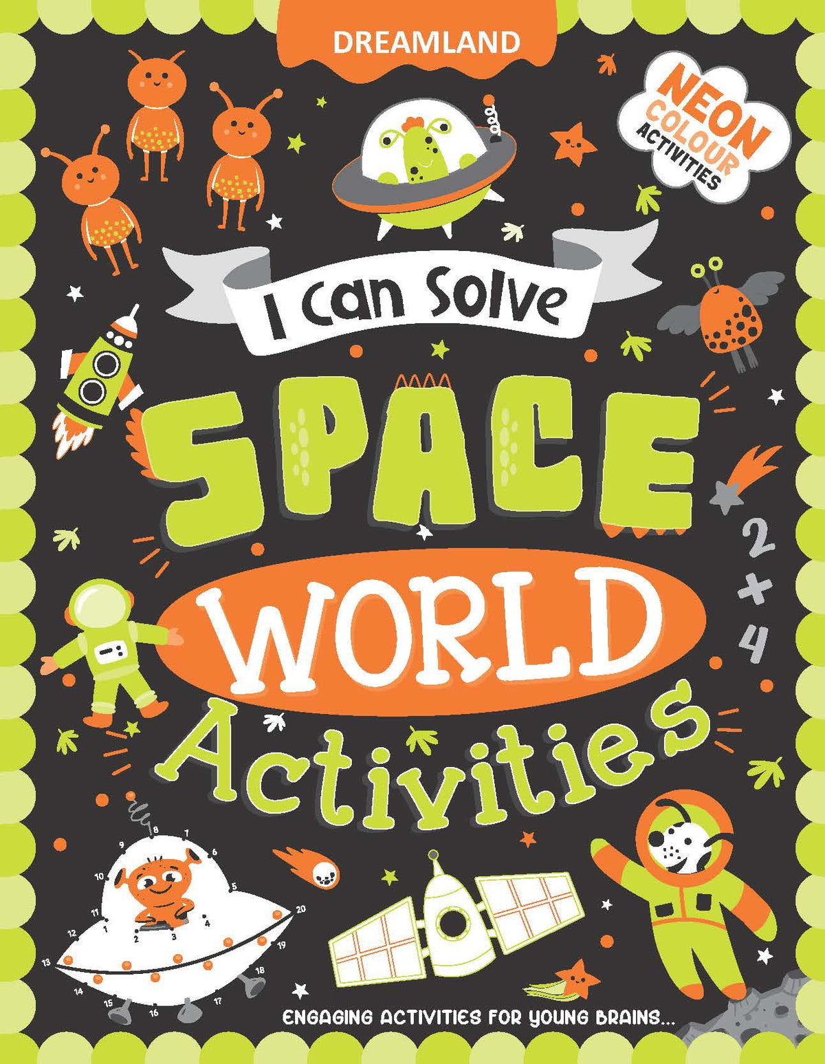 Dreamland Publications Space World Activities - I Can Solve Activity Book for Kids Age 4- 8 Years | With Colouring Pages, Mazes, Dot-to-Dots | Grocsy