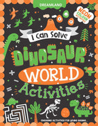 Dreamland Publications Dinosaur World Activities - I Can Solve Activity Book for Kids Age 4- 8 Years | With Colouring Pages, Mazes, Dot-to-Dots | Grocsy