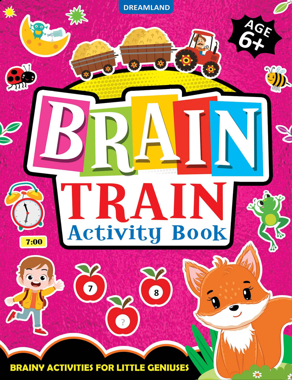 Dreamland Publications Brain Train Activity Book for Kids Age 6+ - With Colouring Pages, Mazes, Puzzles and Word searches Activities | Grocsy