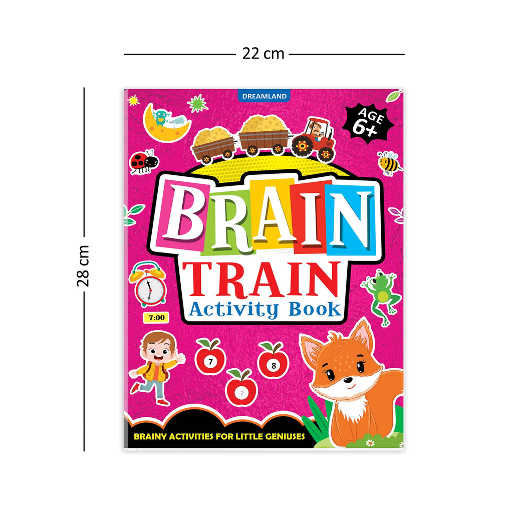 Dreamland Publications Brain Train Activity Book for Kids Age 6+ - With Colouring Pages, Mazes, Puzzles and Word searches Activities | Grocsy