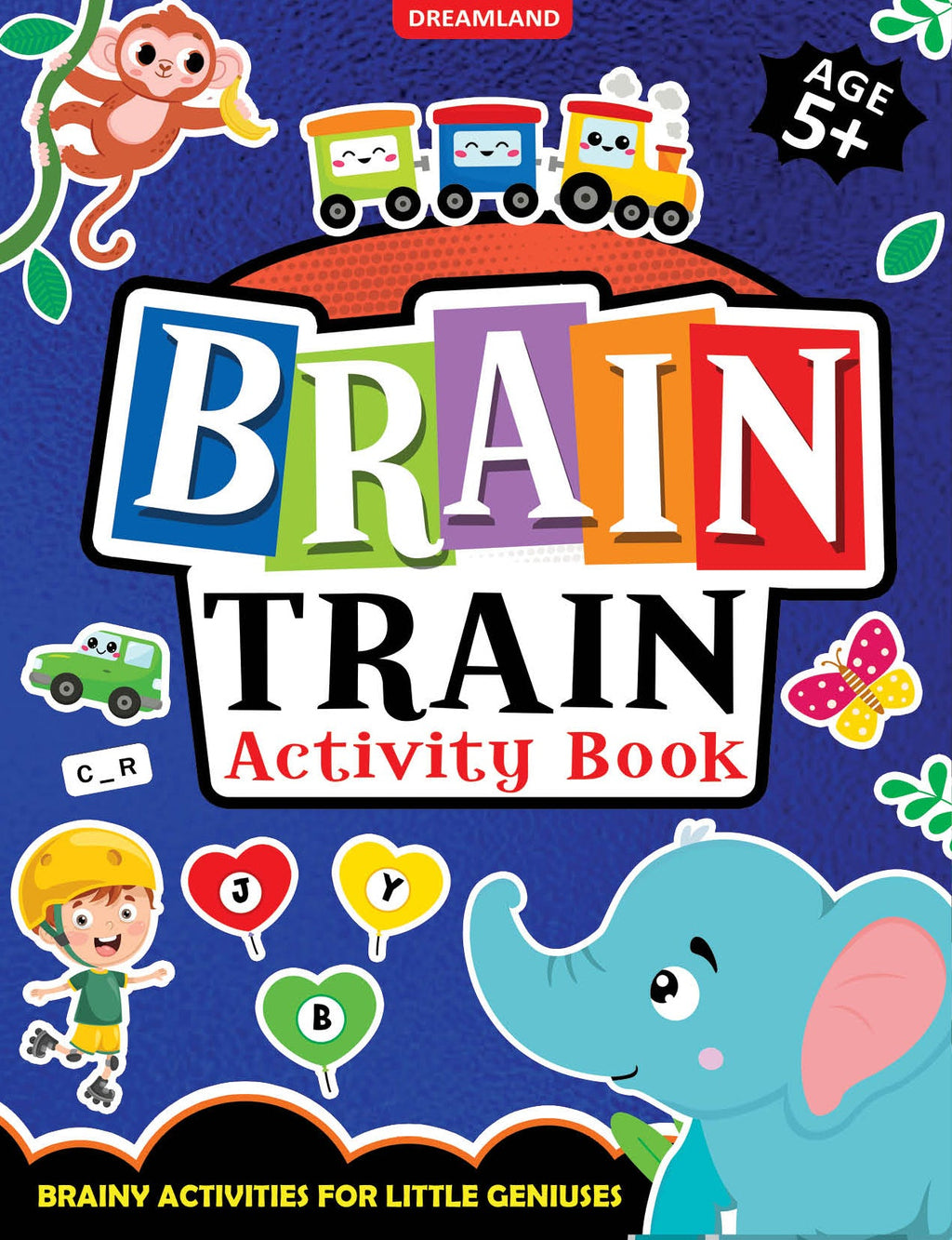 Dreamland Publications Brain Train Activity Book for Kids Age 5+ - With Colouring Pages, Mazes, Puzzles and Word searches Activities | Grocsy