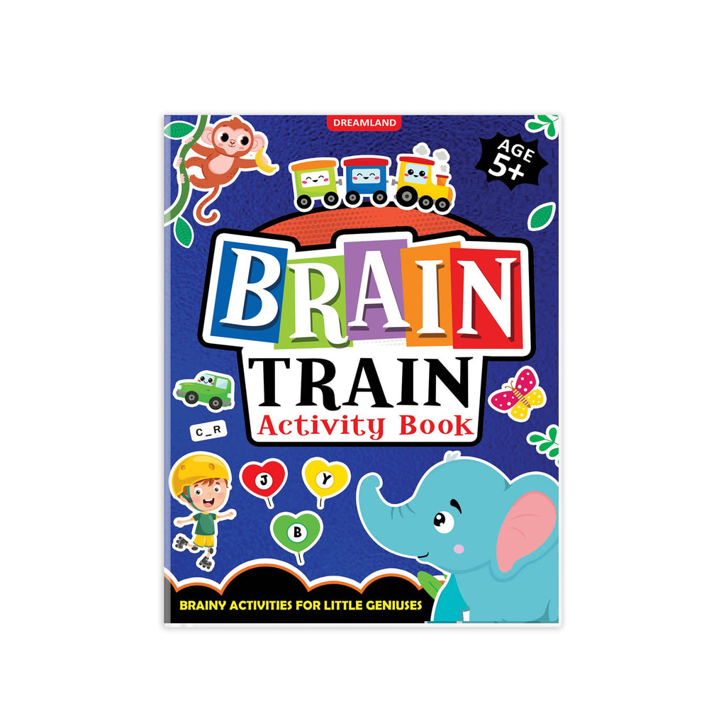 Dreamland Publications Brain Train Activity Book for Kids Age 5+ - With Colouring Pages, Mazes, Puzzles and Word searches Activities | Grocsy