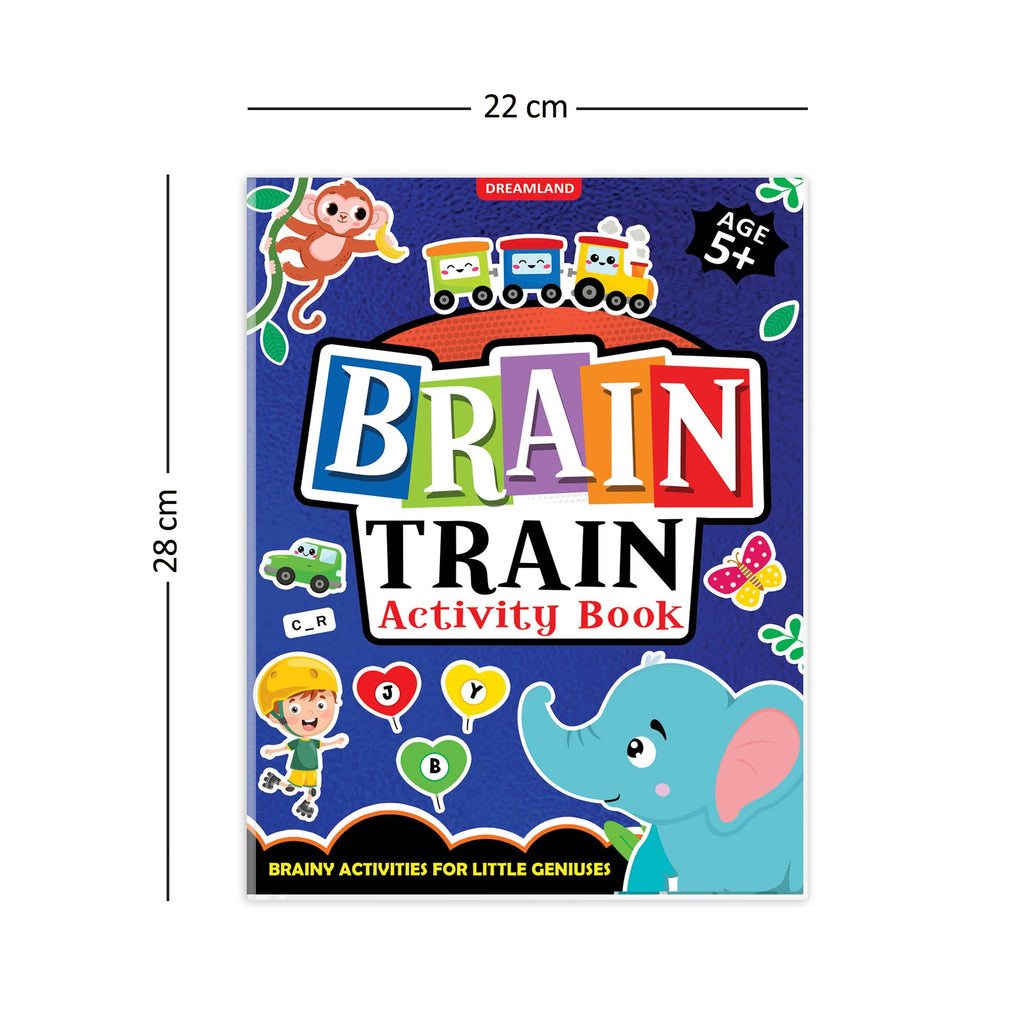 Dreamland Publications Brain Train Activity Book for Kids Age 5+ - With Colouring Pages, Mazes, Puzzles and Word searches Activities | Grocsy