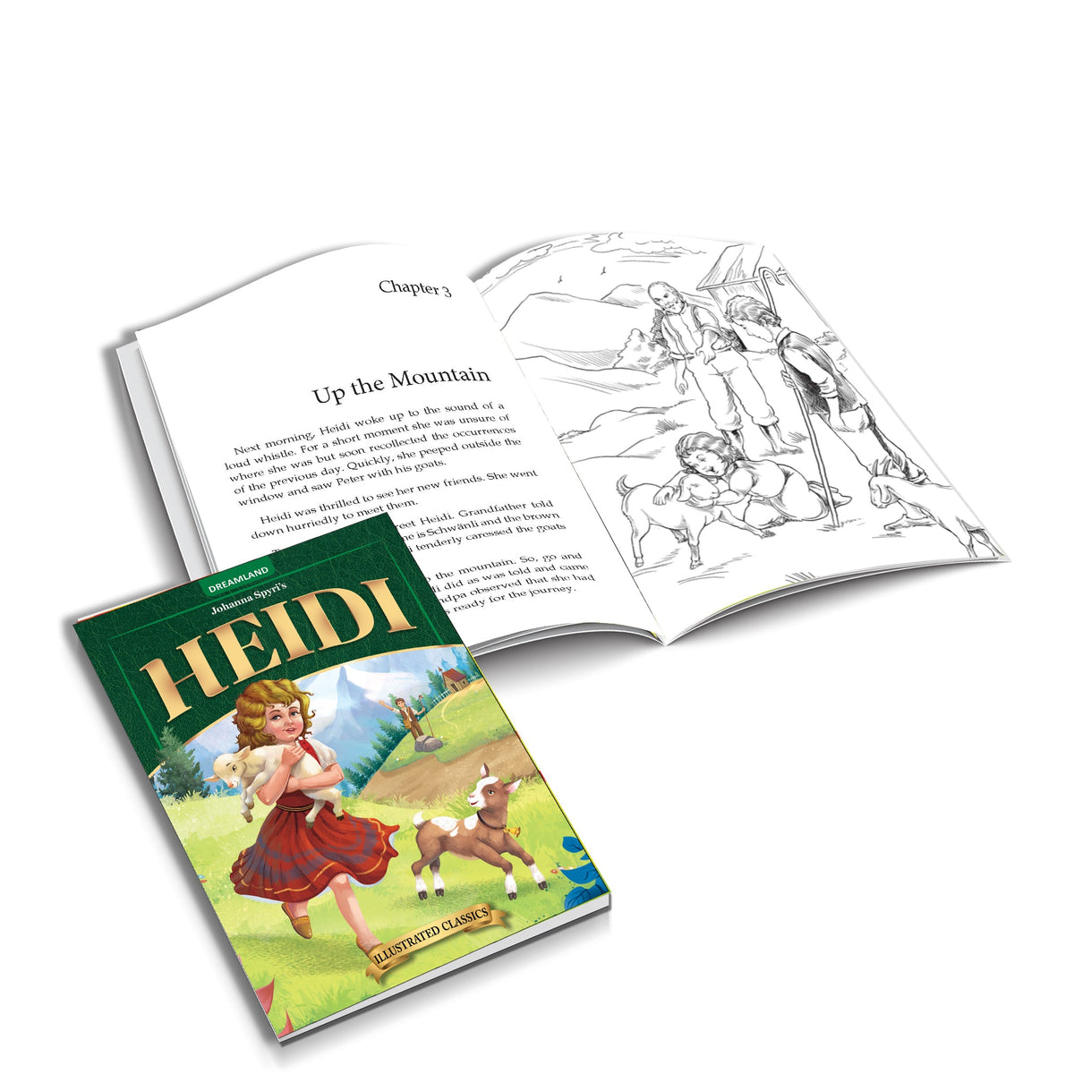 Dreamland Publications Heidi- Illustrated Abridged Classics for Children with Practice Questions : Children Classic Fiction Book | Grocsy