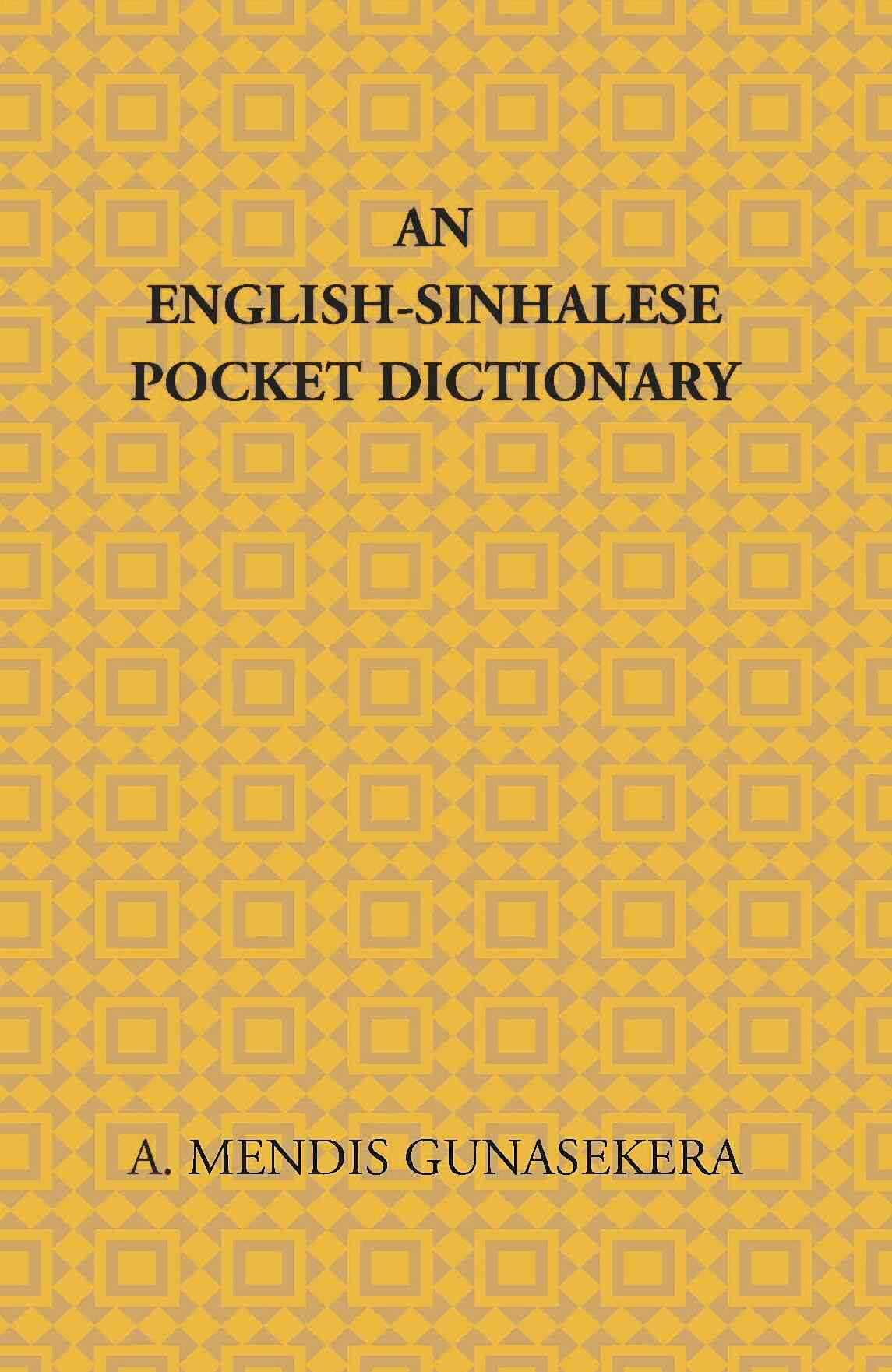 An English-Sinhalese Pocket Dictionary - Gyan Books | Grocsy