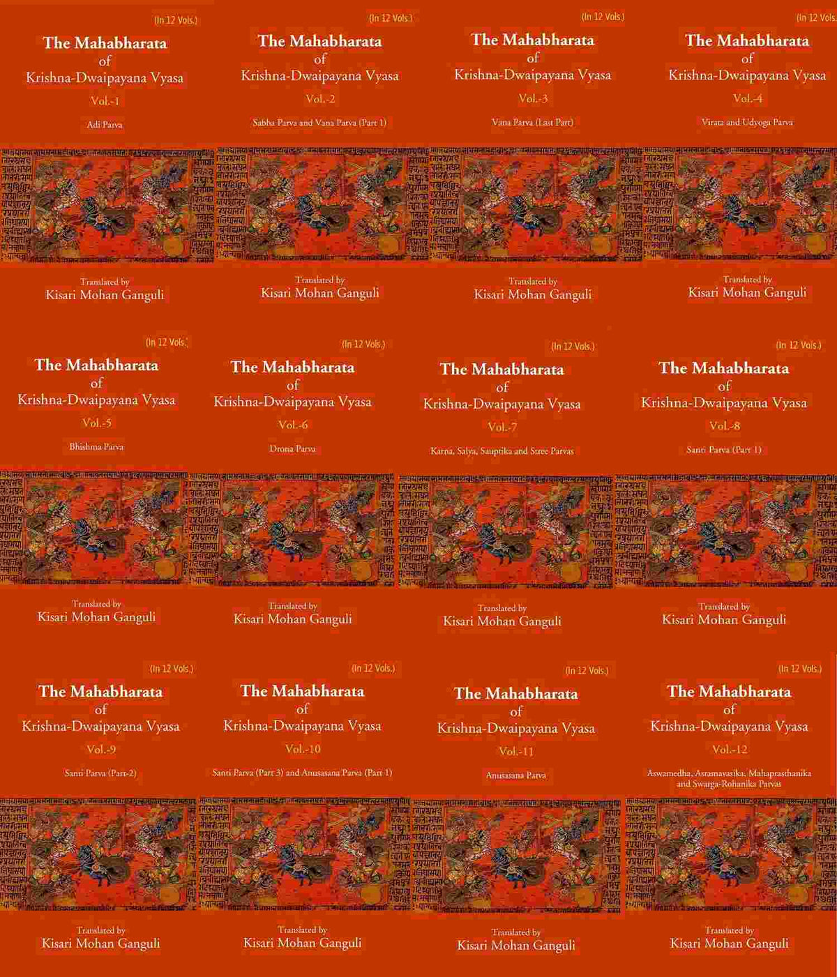 The Mahabharata Of Krishna-Dwaipayana Vyasa 12 Vols. Set - Gyan Books | Grocsy
