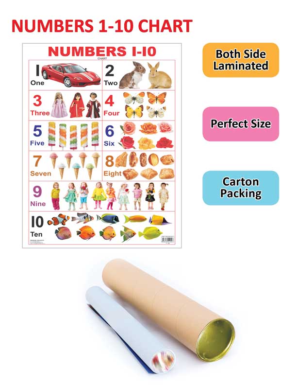 Dreamland Publications Educational Chart for Kids - Numbers 1-10 | Grocsy