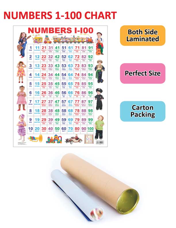 Dreamland Publications Educational Chart for Kids - Numbers 1-100 | Grocsy