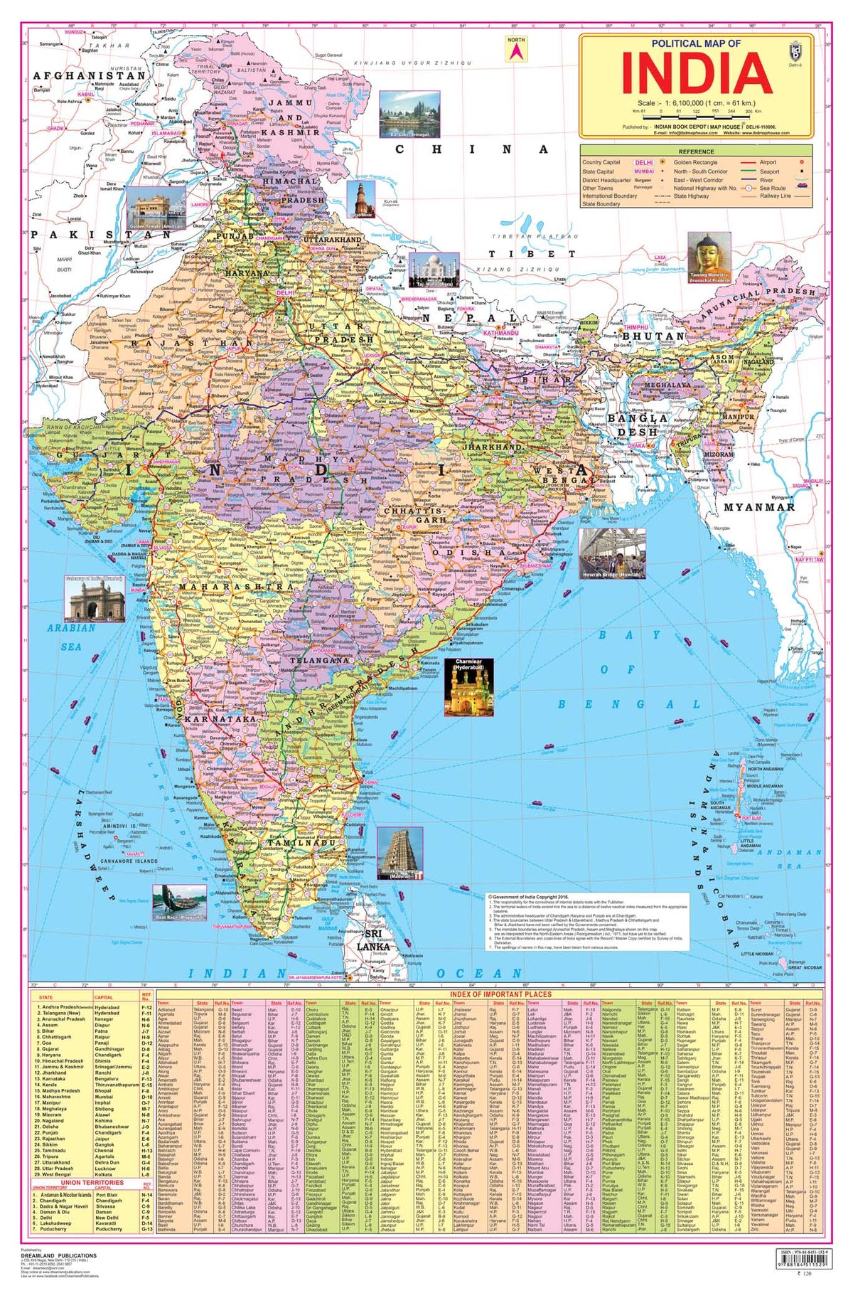 Dreamland Publications Educational Chart for Kids - India Map | Grocsy
