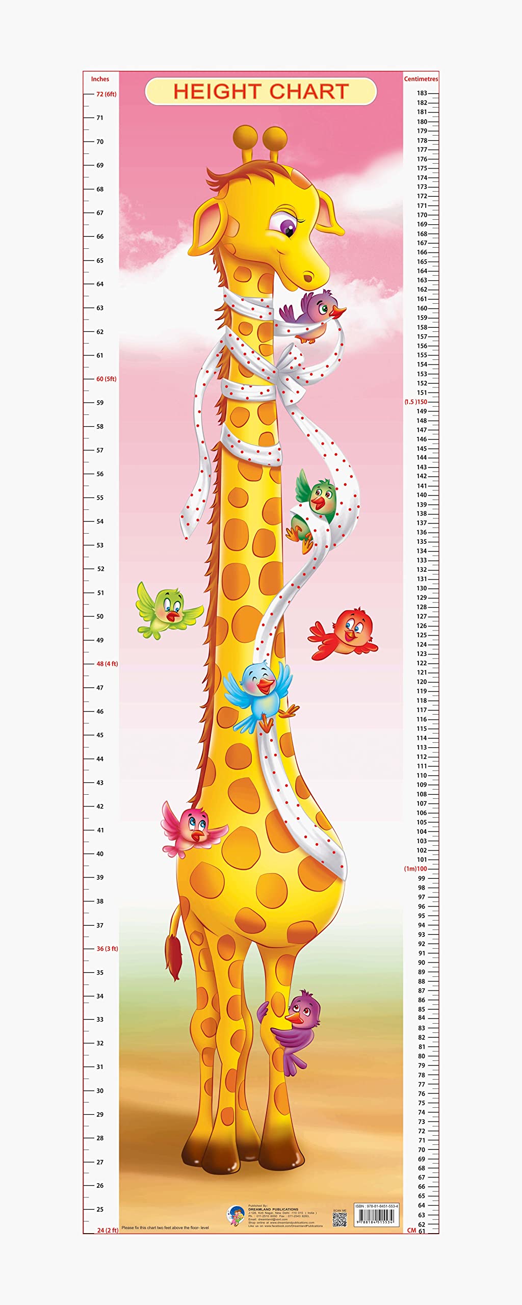 Dreamland Publications Educational Chart for Kids - Height Chart - 3 | Grocsy