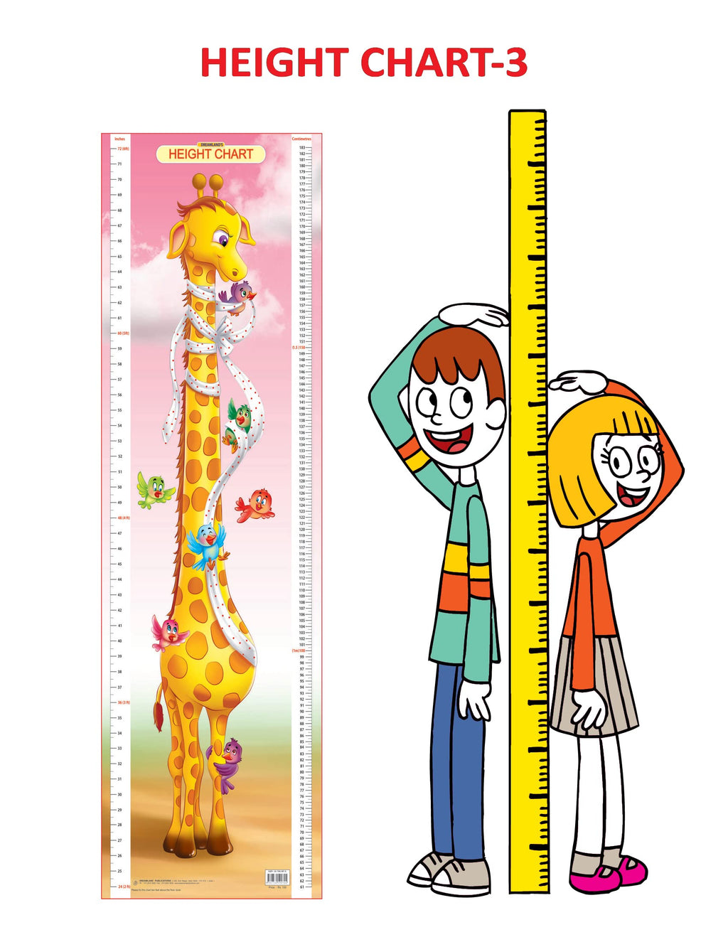 Dreamland Publications Educational Chart for Kids - Height Chart - 3 | Grocsy