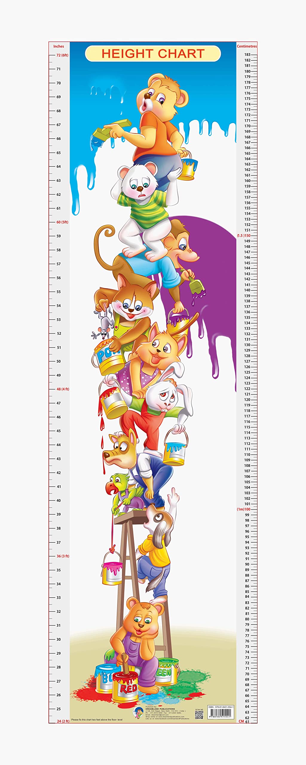 Dreamland Publications Educational Chart for Kids - Height Chart - 4 | Grocsy