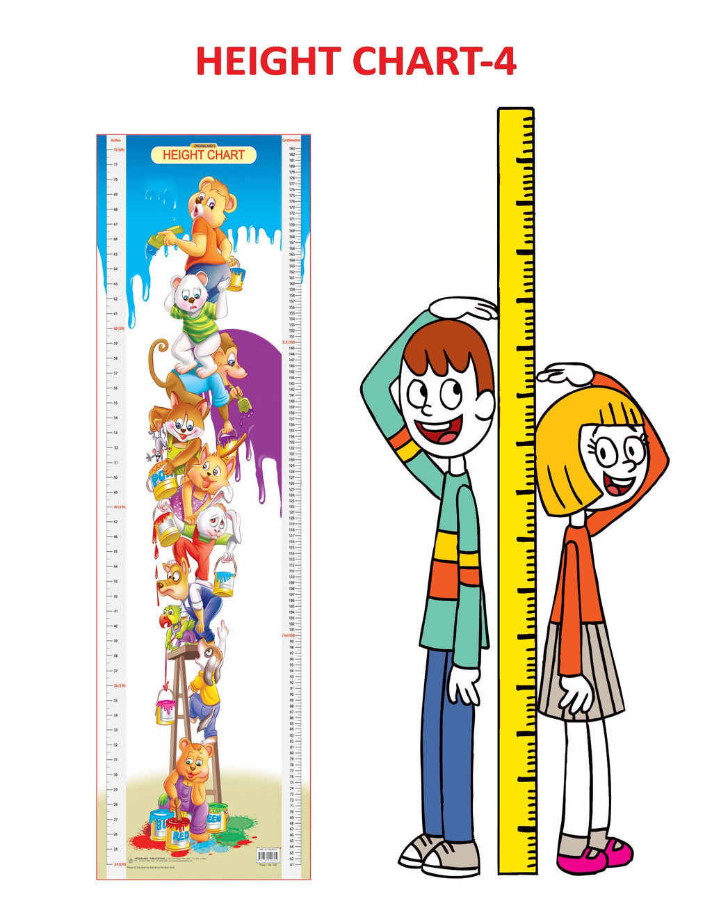 Dreamland Publications Educational Chart for Kids - Height Chart - 4 | Grocsy