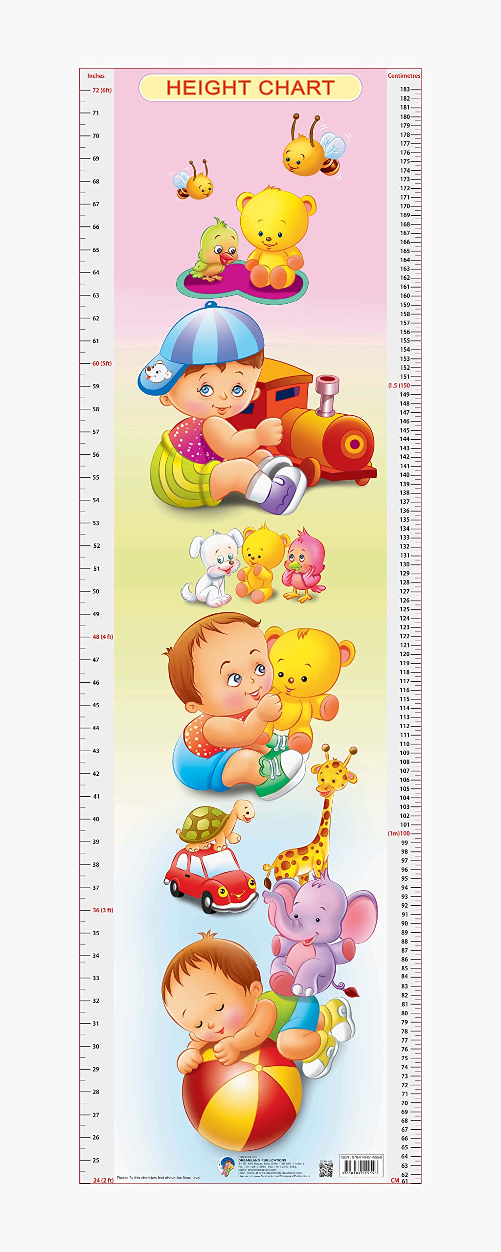 Dreamland Publications Educational Chart for Kids - Height Chart - 5 | Grocsy