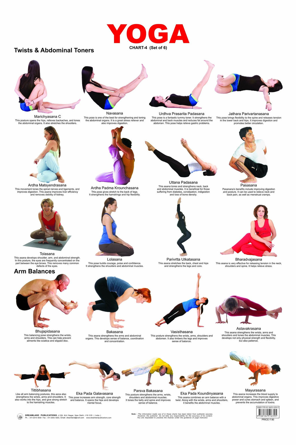 Dreamland Publications Educational Chart for Kids - Yoga Chart - 4 | Grocsy