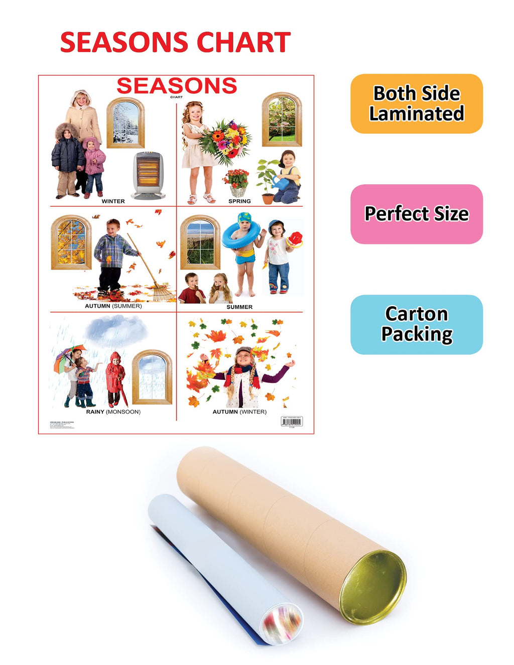 Dreamland Publications Educational Chart for Kids - Seasons Chart | Grocsy