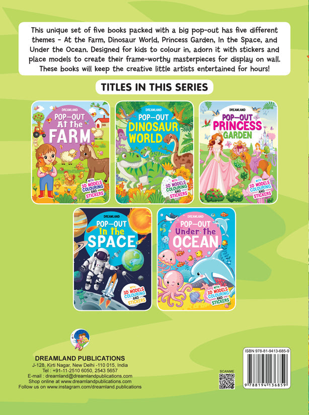 Dreamland Pop-Out Dinosaurs World- With 3D Models Colouring Stickers | Grocsy
