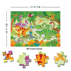 Dreamland Publications Dinosaurs World Jigsaw Puzzle for Kids – 96 Pcs | With Colouring & Activity Book and 3D Model | Grocsy