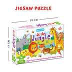 Dreamland Publications At the Jungle Jigsaw Puzzle for Kids – 96 Pcs | With Colouring & Activity Book and 3D Model | Grocsy