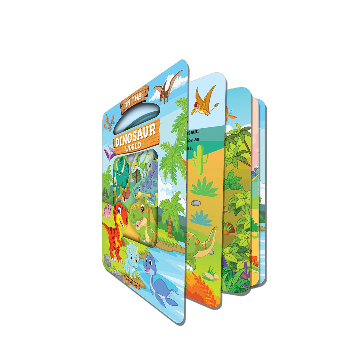 Dreamland Publications Die Cut Window Board Book - In the Dinosaurs World for Kids | Grocsy