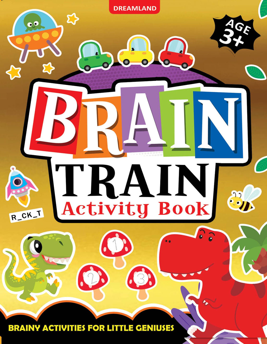 Dreamland Publications Brain Train Activity Book for Kids Age 3+ - With Colouring Pages, Mazes, Puzzles and Word searches Activities | Grocsy