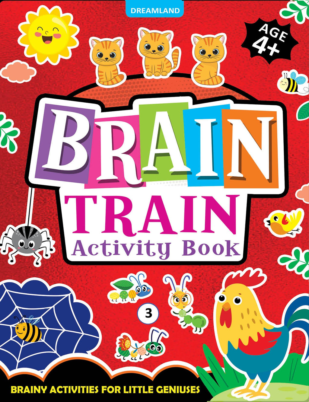 Dreamland Publications Brain Train Activity Book for Kids Age 4+ - With Colouring Pages, Mazes, Puzzles and Word searches Activities | Grocsy