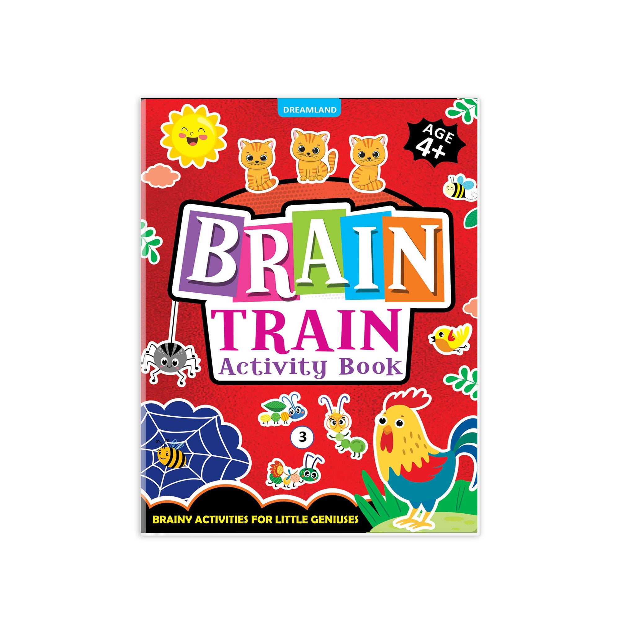 Dreamland Publications Brain Train Activity Book for Kids Age 4+ - With Colouring Pages, Mazes, Puzzles and Word searches Activities | Grocsy